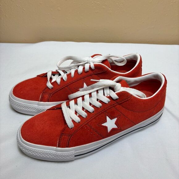 Converse Cons One Star Pro OX FireOpal/Black/White Suede Sneakers Women’s 8.5 - Picture 1 of 11